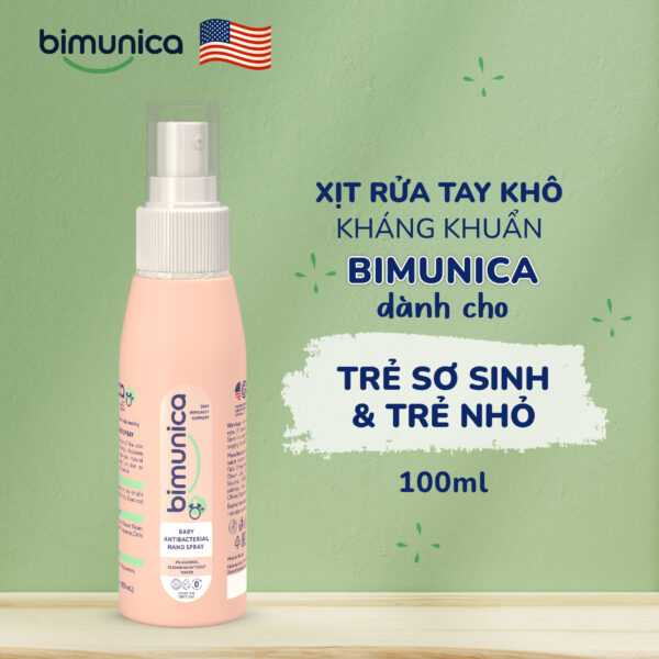 Xịt rửa tay khô Bimunica dành cho trẻ sơ sinh và trẻ nhỏ - 100 ml